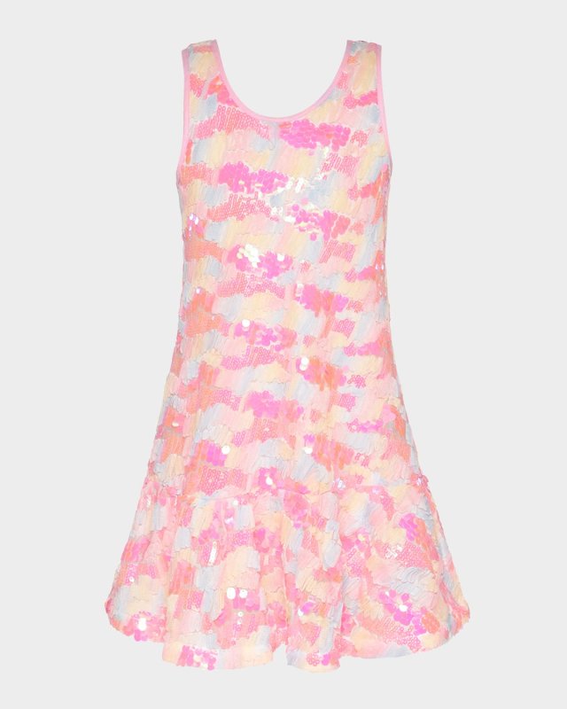 Girl's Multicolor Sequin Tank Dress, Size 4-1